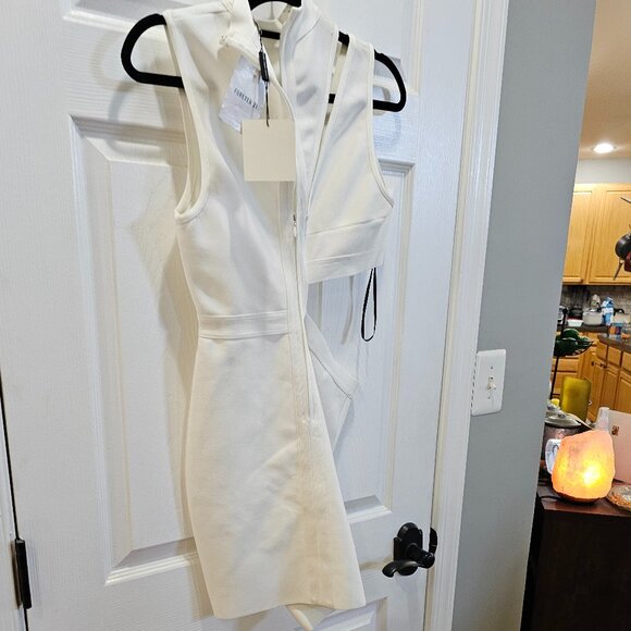 Hervé Léger x Forever 21 White Cutout Bodycon Dress Size L NWT - Picture 3 of 9